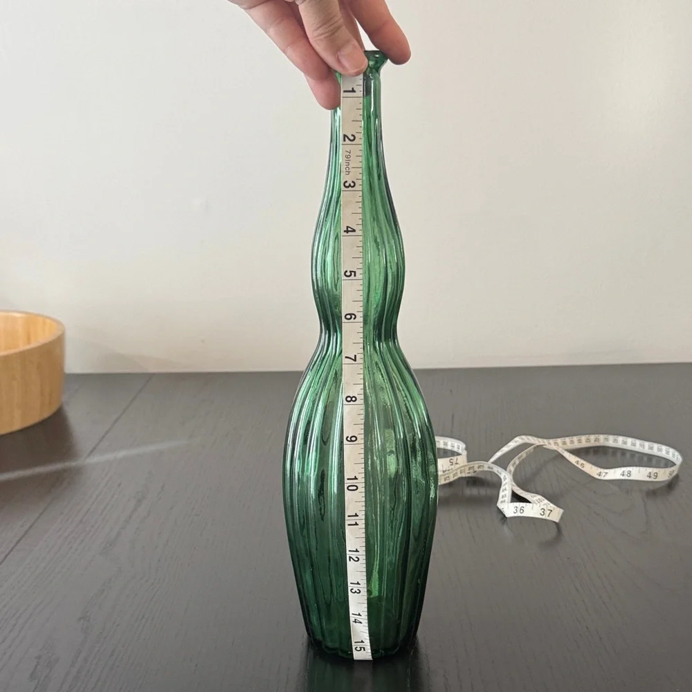 Vintage Emerald Green Empoli Genie Bottle 15 Inches No Stopper
